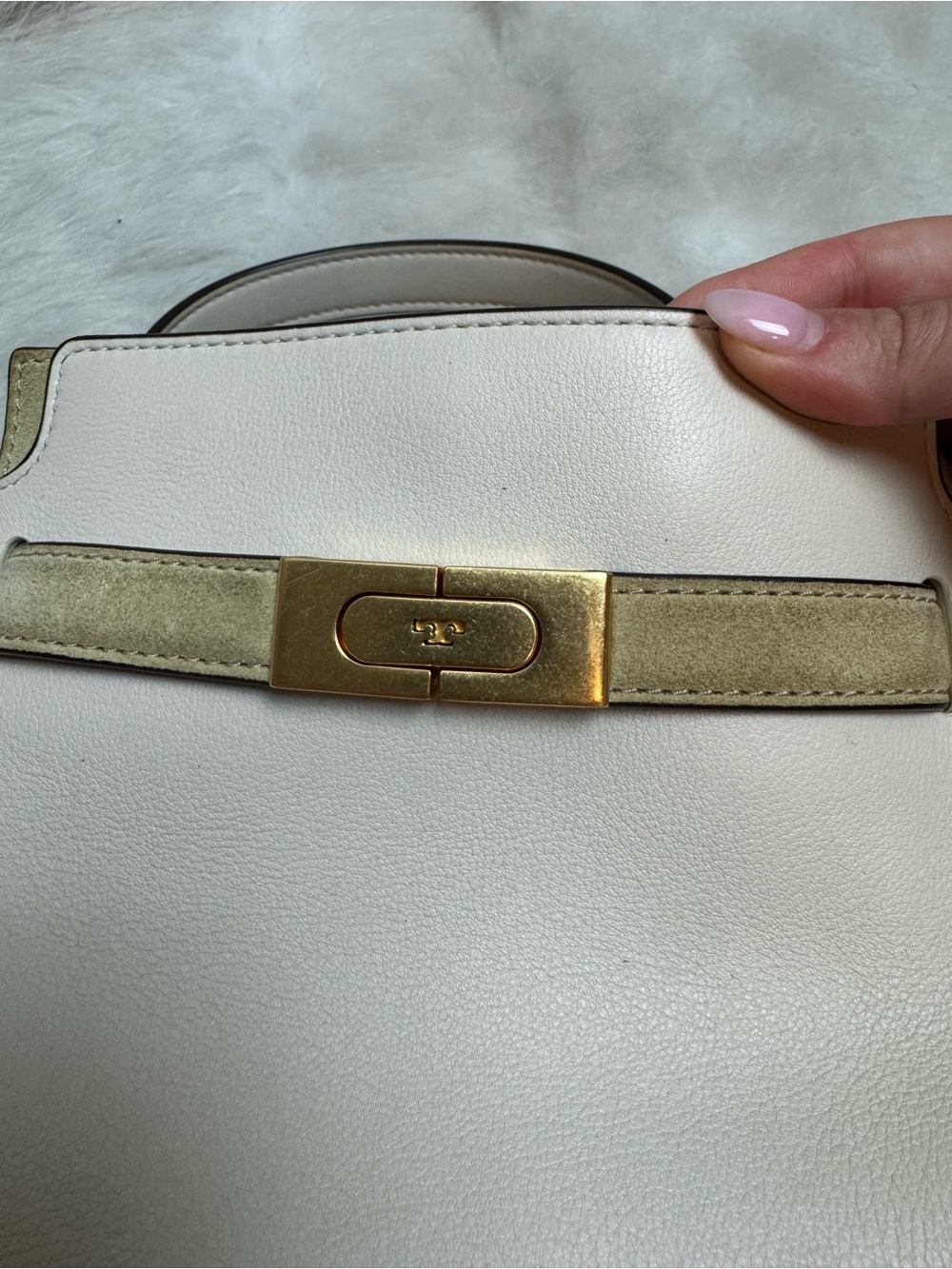Tory Burch Petite Lee Radziwill Leather Suede Bag - Picture 12 of 12